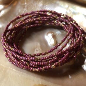 Perlearmbnd mrk pink