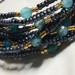 Gunmetal med �delstenen agat