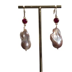 Smukke barokperler i 18k forgyldt slv rekrog  