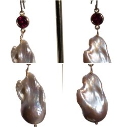 Smukke barokperler i 18k forgyldt slv rekrog  