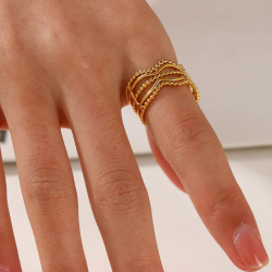 Vivian - forgyldt regulerbar ring