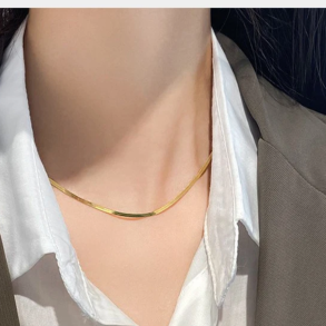 VANDFAST halsk�de - SNAKE 2 mm 18k forgyldt st�l halsk�de.