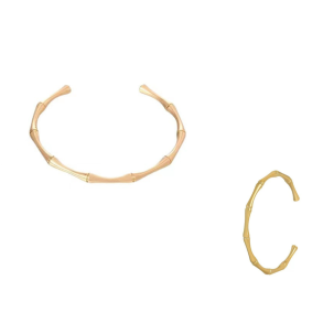 Bamboo - forgyldt stl bangle 