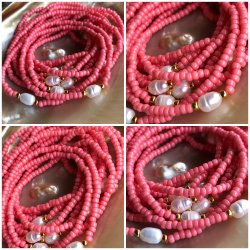 Lychee - perlearmb�nd med ferskvandsperle