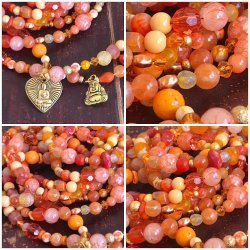 Orange mix unika halskde