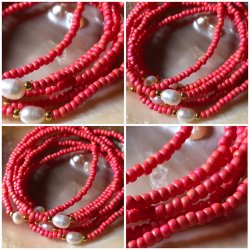 Hindb�r og ferskvandsperle armb�nd