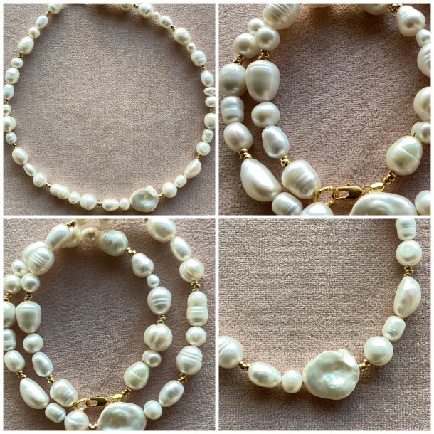 Kort unika perlekde med de flotteste perler