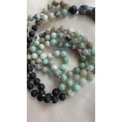 Mala halsk�de med Amazonite og Lava 