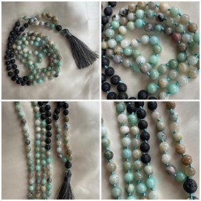 Mala halsk�de med Amazonite og Lava 