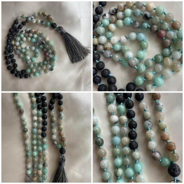 Mala halsk�de med Amazonite og Lava 