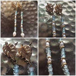 restikker med palme med zirkoniasten, sm delsten og ferskvandsperle